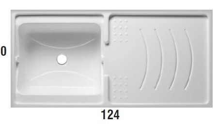 LAVATOIO SOLO VASCA 124X60 IN RESINA CR