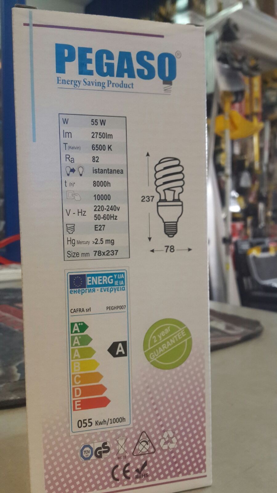 LAMPADINA A BASSO CONSUMO ENERGETICO PEGASO 275 W